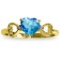 0.96 Carat 14K Solid Gold Light Of Mine Blue Topaz Diamond Ring