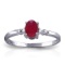 0.51 Carat 14K Solid White Gold Ring Natural Diamond Ruby