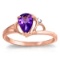 0.66 Carat 14K Solid Rose Gold Victoria Amethyst Diamond Ring