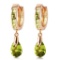 3.9 Carat 14K Solid Rose Gold Huggie Earrings Dangling Peridot