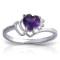 0.97 Carat 14K Solid White Gold Ring Natural Diamond Purple Amethyst