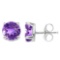 1.45 CT AMETHYST 10KT SOLID WHITE GOLD EARRING