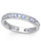 CERTIFIED 0.45 CT TANZANITE AND 0.6 CT CZ 14KT SOLID WHITE GOLD RING