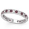 CERTIFIED 0.38 CT RUBY AND 0.6 CT CZ 14KT SOLID WHITE GOLD RING