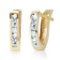 0.85 Carat 14K Solid Gold Oval Huggie Earrings Aquamarine