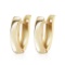14K Solid Gold Oval Hoop Huggie Earrings