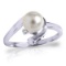 1.01 Carat 14K Solid White Gold Ring Natural Diamond pearl