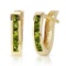 1 CTW 14K Solid Gold Oval Huggie Earrings Peridot