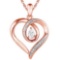 0.46 CARAT WHITE TOPAZ & CZ 14KT SOLID RED GOLD PENDANT