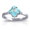 1.77 Carat 14K Solid White Gold Ring Diamond Blue Topaz