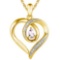 0.37 CARAT PINK AMETHYST & CZ 14KT SOLID YELLOW GOLD PENDANT