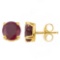 2.85 CT RUBY 10KT SOLID YELLOW GOLD EARRING