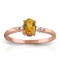0.46 CTW 14K Solid Rose Gold Young Love Citrine Diamond Ring