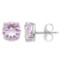 1.55 CT PINK AMETHYST 10KT SOLID WHITE GOLD EARRING