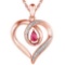 0.6 CARAT RUBY & CZ 14KT SOLID RED GOLD PENDANT
