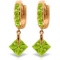 14K Solid Rose Gold Dangling Cubic Zirconia Hoop Earrings