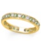CERTIFIED 0.58 CT GREEN SAPPHIRE AND 0.6 CT CZ 14KT SOLID YELLOW GOLD RING