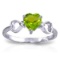 0.96 Carat 14K Solid White Gold Have The Stage Peridot Diamond Ring