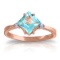 1.77 CTW 14K Solid Rose Gold Ring Diamond Blue Topaz