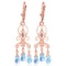 4.81 Carat 14K Solid Rose Gold Chandelier Diamond Earrings Blue Topaz