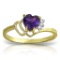 0.97 CTW 14K Solid Gold Ring Natural Diamond Purple Amethyst