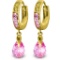 5.68 CTW 14K Solid Gold Pink Act Cubic Zirconia Earrings