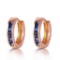 1.3 CTW 14K Solid Rose Gold Hoop Earrings Natural Sapphire