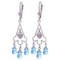 4.83 Carat 14K Solid White Gold Chandelier Diamond Earrings Blue Topaz