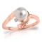 1.01 Carat 14K Solid Rose Gold Ring Natural Diamond pearl