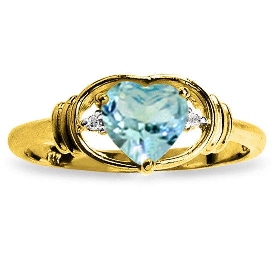 0.96 CTW 14K Solid Gold Rendezvous Blue Topaz Diamond Ring