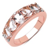 14K Rose Gold Plated 1.89 CTW Genuine Morganite .925 Sterling Silver Ring