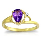0.66 Carat 14K Solid Gold Home And Away Amethyst Diamond Ring