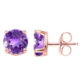 1.45 CT AMETHYST 10KT SOLID ROSE GOLD EARRING