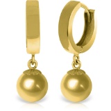 14K Solid Gold Balldrop Dangling Earrings