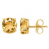 1.45 CT CITRINE 10KT SOLID YELLOW GOLD EARRING