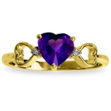 0.96 CTW 14K Solid Gold Color Me Purple Amethyst Diamond Ring