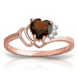 0.97 Carat 14K Solid Rose Gold Ring Natural Diamond Garnet