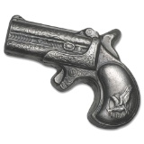 Hand Poured Silver Derringer Pistol 7 oz (Miniature Size)