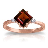 1.77 CTW 14K Solid Rose Gold Espirit Garnet Diamond Ring