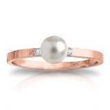 1.02 Carat 14K Solid Rose Gold Ring Diamond pearl