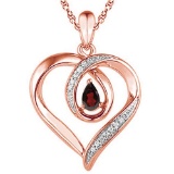 0.47 CARAT GARNET & CZ 14KT SOLID RED GOLD PENDANT