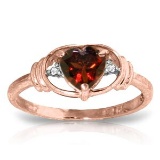 0.96 CTW 14K Solid Rose Gold Glory Garnet Diamond Ring