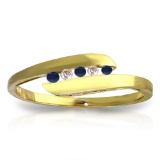 0.25 CTW 14K Solid Gold Ring Channel Set Diamond Sapphire