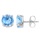 2.04 CT SKY BLUE TOPAZ 10KT SOLID WHITE GOLD EARRING