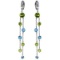 8.99 CTW 14K Solid White Gold Chandelier Earrings Peridot Blue Topaz