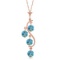 14K Solid Rose Gold Necklace with Natural Blue Topaz