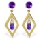 2.4 Carat 14K Solid Gold Chandelier Earrings Amethyst