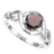 0.89 CT REDDISH GARNET 10KT SOLID WHITE GOLD RING