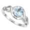 0.68 CT AQUAMARINE 10KT SOLID WHITE GOLD RING