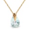 0.68 CTW 14K Solid Gold Necklace Natural Aquamarine